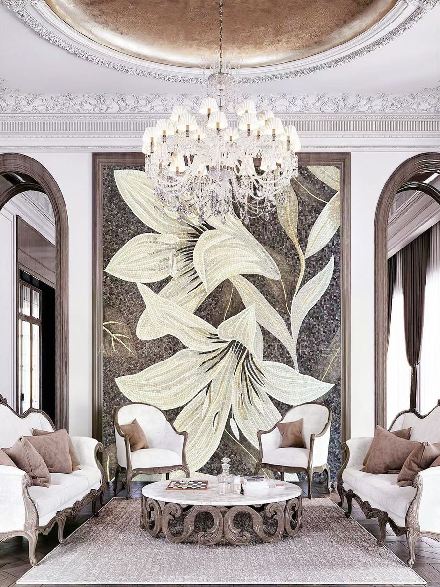 Mother of pearl botanical mosaic